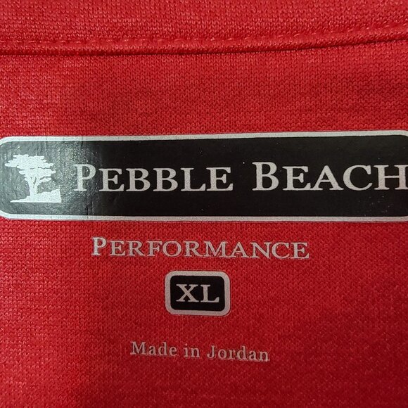 Pebble Beach Performance Mens Sweater Pullover XL 1/4 Zip Long Sleeve Red Golf - Picture 3 of 10